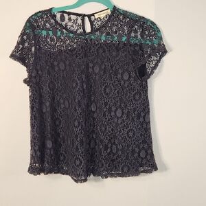 Monteau Black Lace Blouse